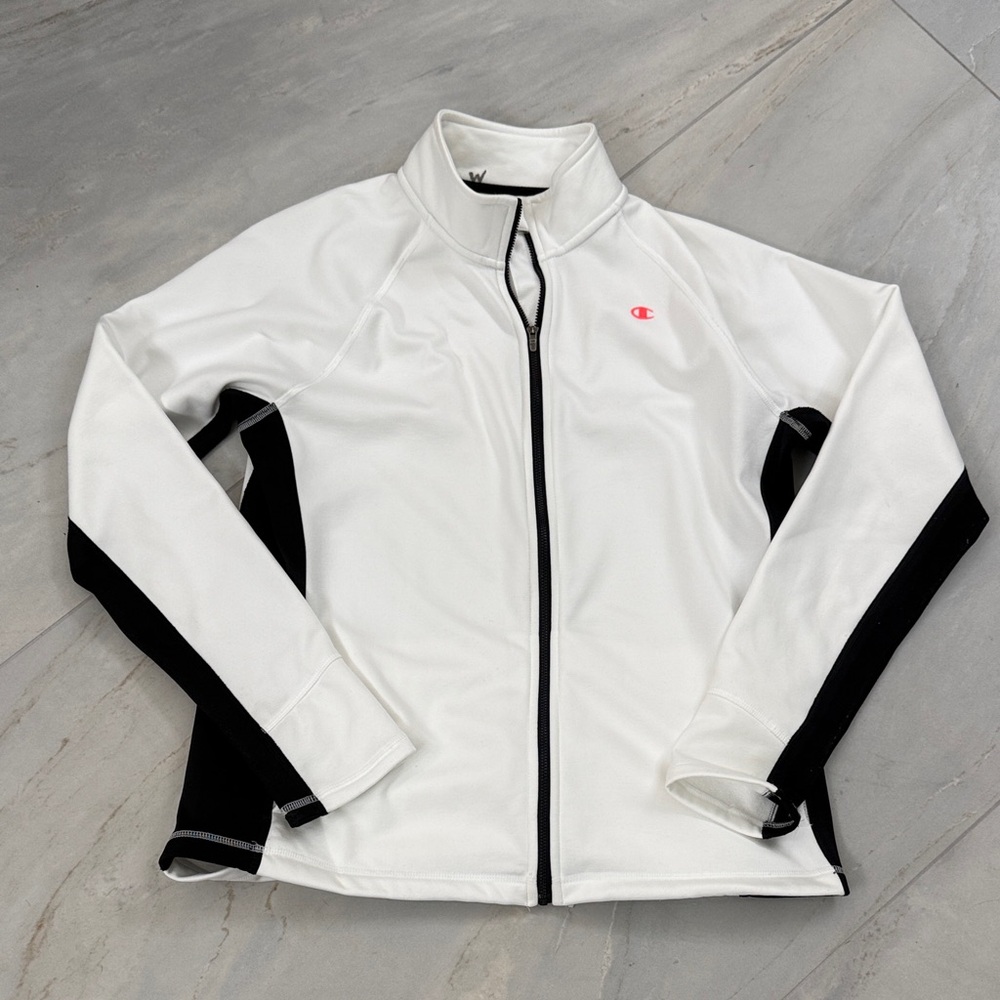 Champion White Jacket with Black Panels